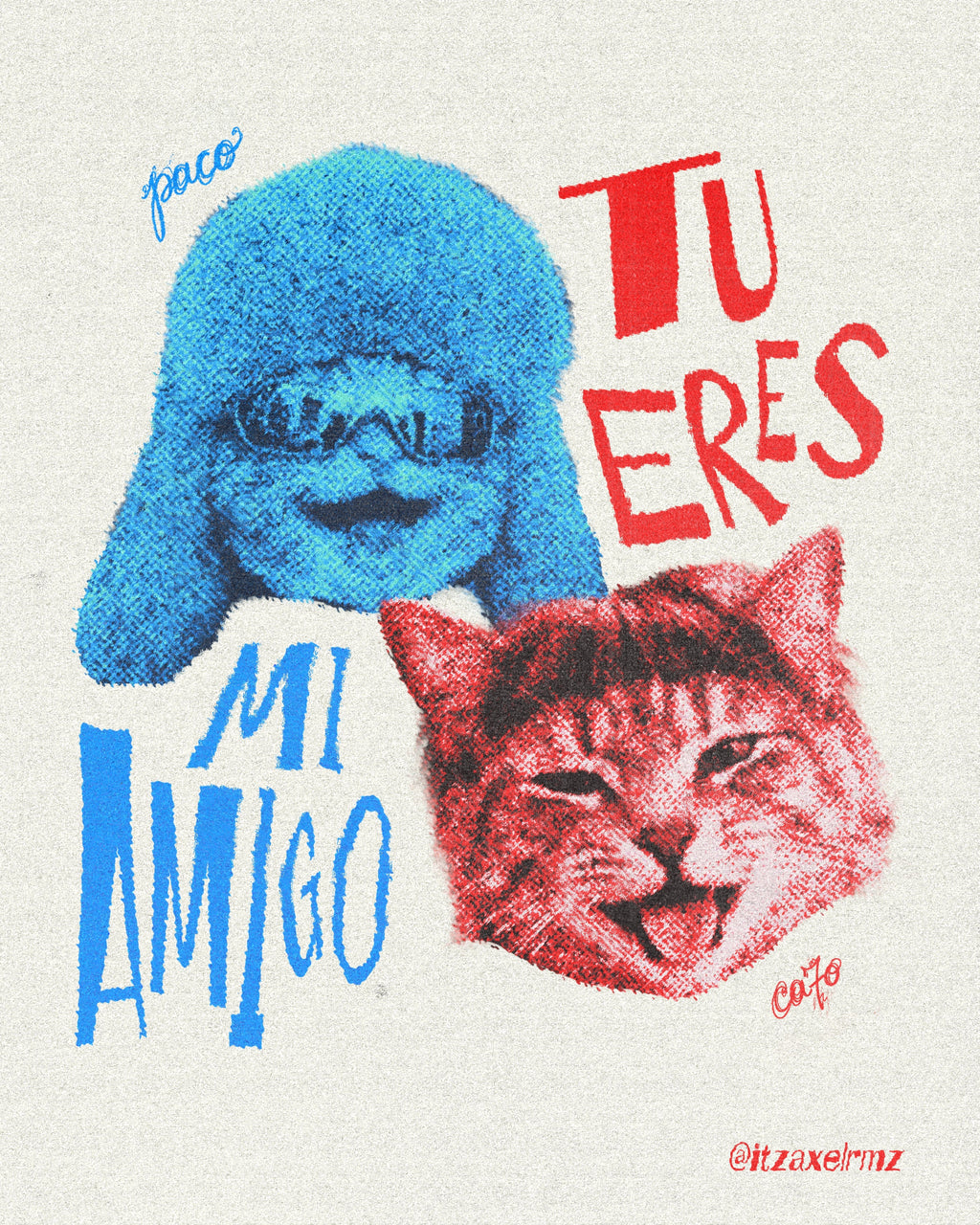 Playera Oversize "Gatriel y Gato Amoroso" TU ERES MI AMIGO