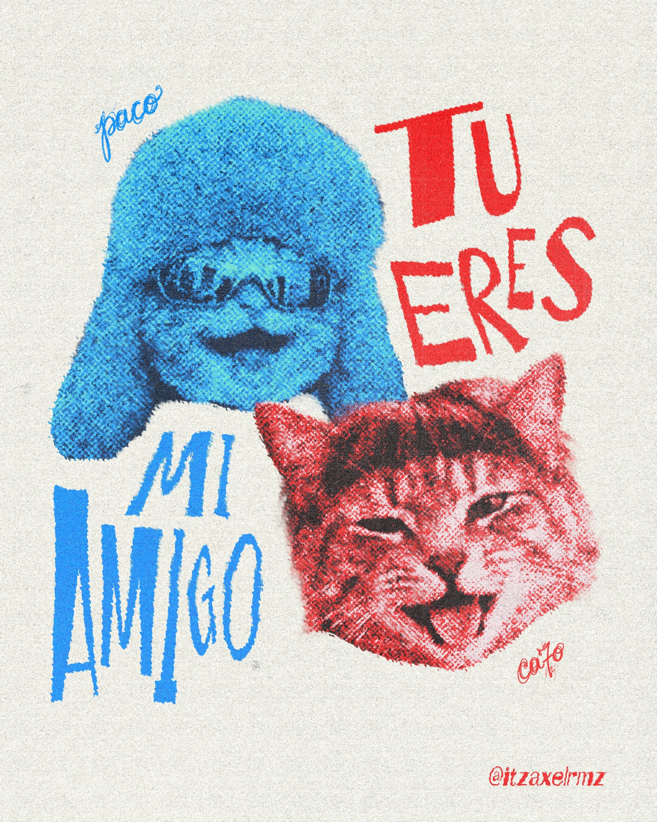 Playera Oversize "Gatriel y Gato Amoroso" TU ERES MI AMIGO