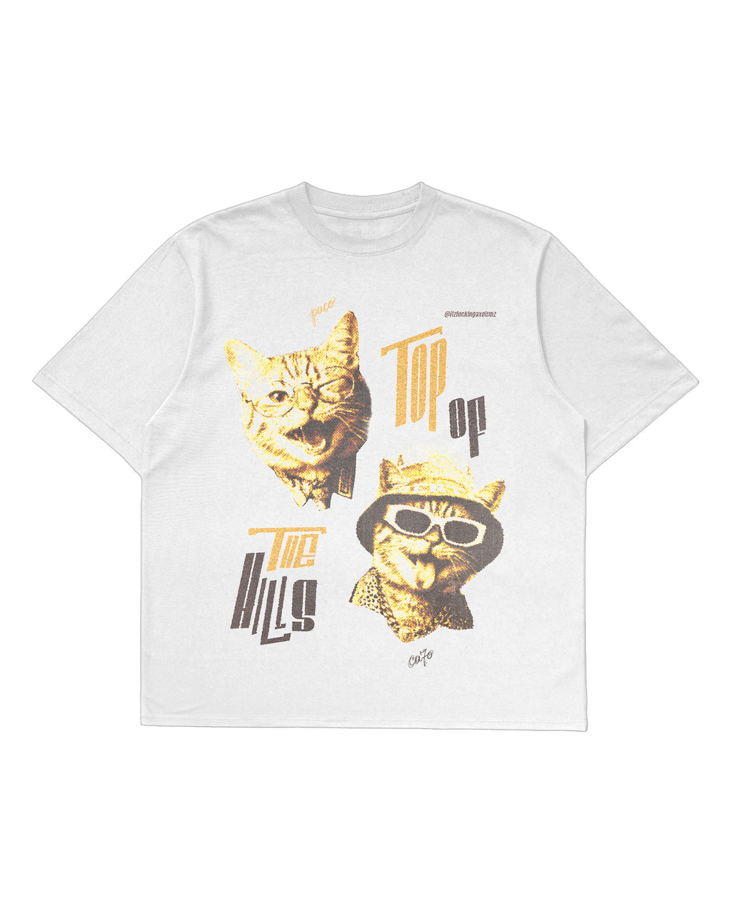 Playera Oversize "Gatriel y Gato Amoroso" TOP OF THE HILLS